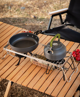 Tête de réchaud en acier inoxydable extensible pour l'extérieur, plateau de cuisson portable, support pliable, grille de barbecue pour la randonnée