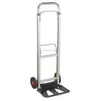 Chariot à main pliable compact, chariot de transport résistant à l'usure et durable en aluminium avec roues en caoutchouc, capacité de charge de 200 kg/440 lb