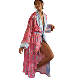 Diseñador personalizado 100% algodón señoras pijama traje de talla grande personalizado impreso ropa de dormir mujer casa ropa de dormir - Product Image 2