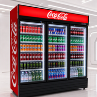 Congélateur vertical commercial pour boissons en acier inoxydable, sans givre, avec contrôle numérique de la température, refroidissement par air, contrôle par application, réglable