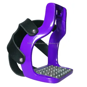 Horse stirrups with stainless steel pedals and leather