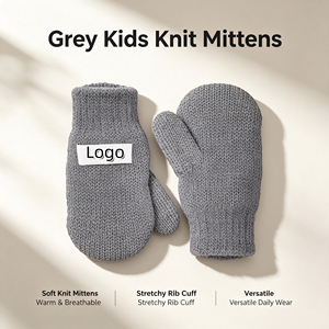 Mitaines d'hiver isolées en acrylique/coton pour enfants/adultes, mitaines thermiques coupe-vent, mitaines épaisses en tricot pour le ski et les activités de plein air - Product Image 1