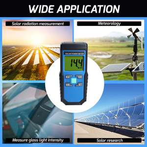 Medidor de Energía Solar Profesional, Piranómetro de Alta Precisión para Medición Solar y Pruebas de Películas, con Unidades Duales de W/m2 y BTU - Product Image 3