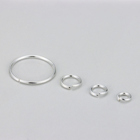 Cincin Perak Sterling 925 Bulat Terbuka Model Split Ring Ukuran Beragam untuk Aksesoris Perhiasan Pembuatan DIY Grosir Kustom