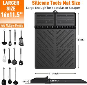 Tapis de cuisson en silicone noir résistant à la chaleur pour barbecue, protège les comptoirs pour plaques de cuisson, idéal pour les fêtes barbecue, emballage pour vente par correspondance - Product Image 3