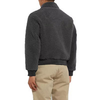 Veste bomber en sherpa en peau de mouton brodée avec le logo YIMAI, veste bomber en polaire, veste à lettres pour hommes