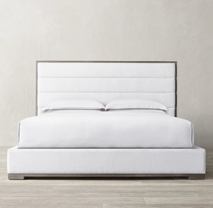 Cama King Size de Lujo Moderna para Exteriores con Almacenamiento, Estructura de Madera, Cabecera Tapizada en Tela con Diseño Acolchado y Base de Muelles - Product Image 2
