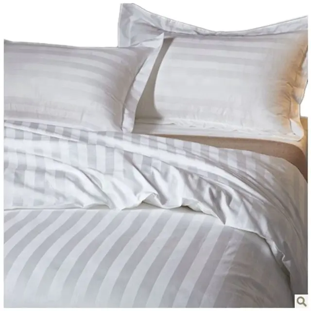 Son tasarım yüksek kalite kolay temizlemek için pamuk saten şerit otel malzeme yatak takımı kumaşı