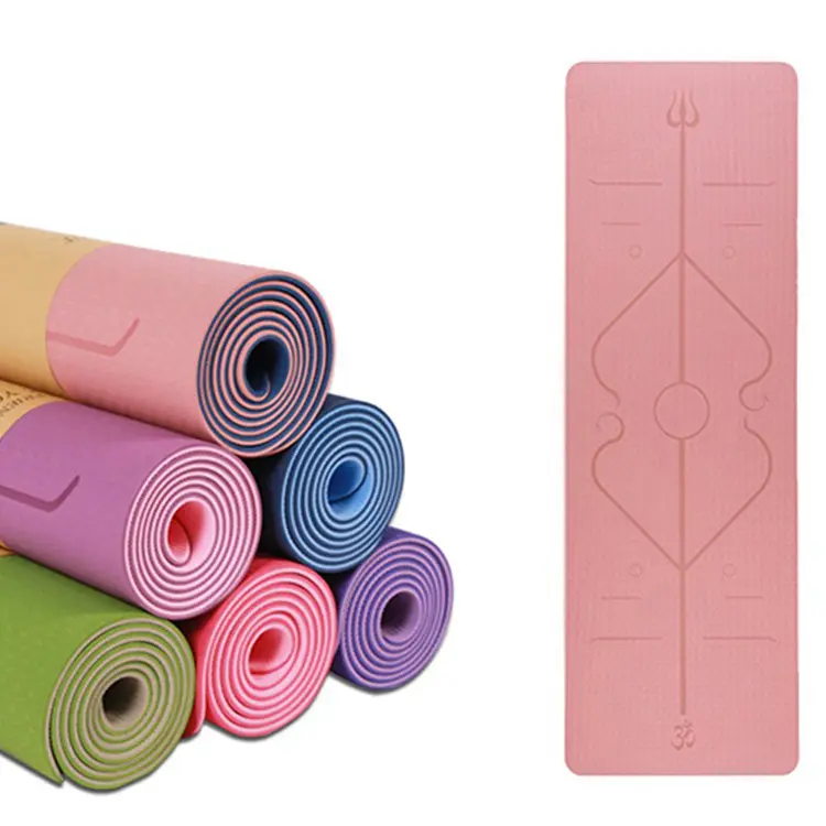 Hochwertige umweltfreundliche TPE Yoga-Matten 6 mm 8 mm 10 mm mit individualisierter Größe für Fitness-Studio Fitness-Eigenschaften individuelles Logo
