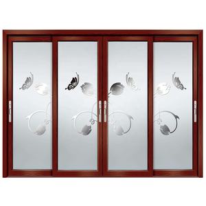 Pintu Geser Aluminium Modern Pintu Kaca Tempered Profil Aluminium Pintu Geser - Product Image 4