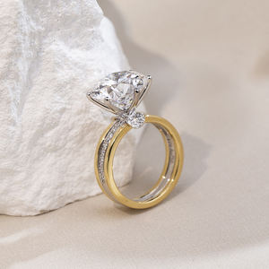 Anillo de Compromiso Messi Jewelry MSR-1769 de Oro de 18K con Diamante Cultivado en Laboratorio, Corte Redondo, para Mujer - Product Image 2