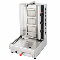Machine à kebab au gaz commerciale à 3 brûleurs en acier inoxydable, rôtissoire verticale pour shawarma, pour restaurant