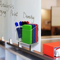 Support magnétique pour marqueurs de tableau blanc en verre, organisateur de marqueurs effaçables à sec en acrylique transparent, écologique, moderne, mural, pour bureau, facile à fixer