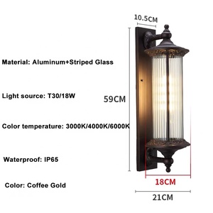 Outdoor Courtyard Wall Lamp Waterproof Villa Garden Door Lamp Outdoor European Retro Terrace Corridor Exterior Wall Lamp - Product Image 4