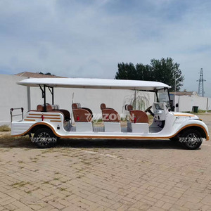 Luxury Electric White 14 Seats Tour Car New Cheap Vintage Classic 72V Classic Vintage Car Tourist Car 2 Years Warranty - Product Image 1