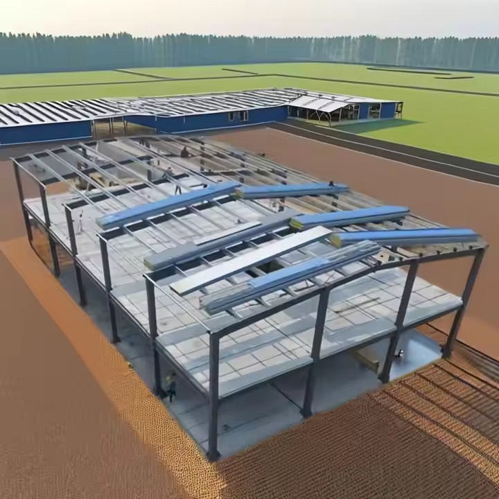 Garden Light Industrial Steel Construction workshop Prefabricated Garage Buildings