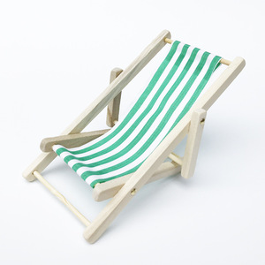 1:12 maison de poupée <span class=keywords><strong>Mini</strong></span> meubles modèle fini rayé en bois inclinable multicolore chaise de plage - Product Image 5