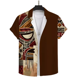 Chemise d'été vintage à manches courtes STM324 pour homme – Idéale pour la plage et les occasions décontractées - Product Image 5