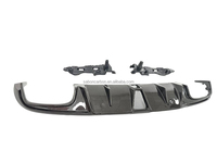 Diffuseur arrière en fibre de carbone style W205 avec embouts d'échappement en mesh pour Mercedes Benz AMG W205 C63 Coupé