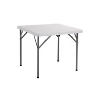 Einfacher Quadratischer Klappbarer Plastiktisch mit Metallrahmen-Beinen, Haushalt-Esstisch Tragbarer Outdoor Quadratischer Klapptisch für Camping