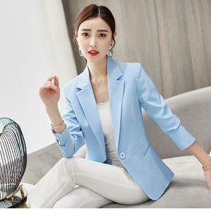 H-731 Nouvelle veste pour femme à manches longues avec poches, couleur unie, coupe ajustée, veste de bureau élégante - Product Image 6