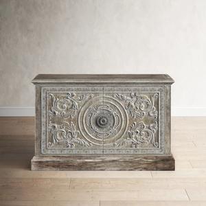 Unique Handmade Wooden 2-Door Carving <b>Sideboard</b> Cabinet Dining Buffet Storage Furniture <b>for</b> Hotel Villa Living Room - Product Image 2