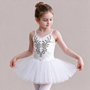 Robe de tutu de ballet pour filles, robe de danse avec paillettes et perles, costume de scène pour enfants, jupe tutu - Product Image 5