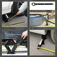 Cric à ciseaux en acier automatique 360 ° clé à cliquet longue poignée système de mesure métrique de qualité bricolage personnalisation OEM pour cric de voiture
