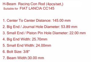 OEM y ODM personalizado de alto rendimiento 4340 acero forjado H-Beam Billet Racing Bielas Con Biela - Product Image 3