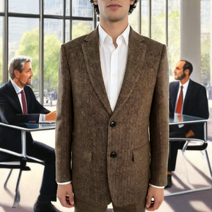 ชุดสูทผ้าขนสัตว์ทอคุณภาพสูงสำหรับผู้ชาย ตัดเย็บตามสั่ง เหมาะสำหรับงานแต่งงาน งานเลี้ยง งานธุรกิจ ชุดลำลองสำหรับเจ้าบ่าว ระบายอากาศได้ดี พร้อมกางเกงแบบมีซิป - Product Image 3