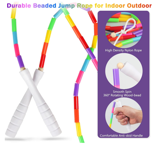 Fitness Exercise Training PVC Beaded Segmented Adjustable Elasticity Breathable Tangle-Free Unisex Jump <b>Rope</b> for <b>Gym</b> & Home Use - Product Image 4