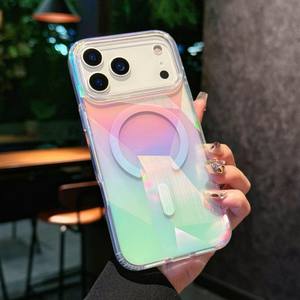 Moda gradiente magnetica trasparente custodia per telefono cellulare IMD per <span class=keywords><strong>iPhone</strong></span> 17 air 17pro Max <span class=keywords><strong>arcobaleno</strong></span> sfarzoso <span class=keywords><strong>cover</strong></span> per cellulare - Product Image 1