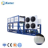 Machine industrielle de fabrication de blocs de glace de 2 tonnes, refroidissement direct par air, moteur de pompe 220V, alimentation directe usine, avec PLC et roulement