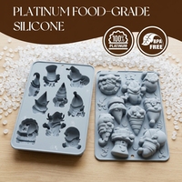SILIKOLOVE Moule à gâteau en silicone personnalisé pour Noël, 6 cavités en forme d'elfe, LFGB Platinum, antiadhésif, sans BPA, pour mousse et pâtisserie