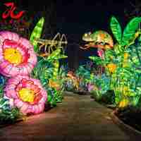 Décoration de thème Forêt tropicale, sculpture lumineuse personnalisée pour parc nocturne, lanterne de décoration interactive