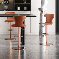 Tabouret de bar haut pour usage domestique, style américain moderne de luxe léger, réglable, en acier inoxydable, fabriqué en Chine