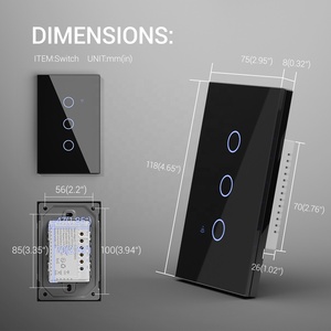 Interruptor Inteligente de Vidrio Templado, Lujoso y Elegante, de 3 Botones, de Alta Gama, Compatible con Tuya, Smart Life y <span class=keywords><strong>Alexa</strong></span> - Product Image 3