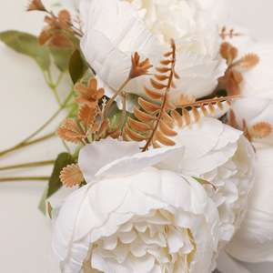 7 Cabezas de Peonías Artificiales de Estilo Europeo, Flores de Seda Plástica de Alta Simulación para Decoración de Bodas y Hogar - Product Image 4