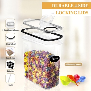 Ensemble de 4 boîtes de rangement en plastique premium de 4 L, empilables, hermétiques, gain de place pour céréales, organisation de filaments d'impression 3D - Product Image 2