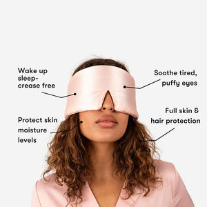 Personalisierte Schlafmaske aus 100 % Maulbeerseide in Übergröße mit verstellbarem Klettverschluss - Product Image 4