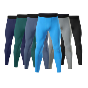 <b>Mens</b> Sport Leggings Custom Logo Compression Tights Factory Wholesale Breathable Athletic <b>Base</b> <b>Layer</b> Pants Importer Choice - Product Image 1