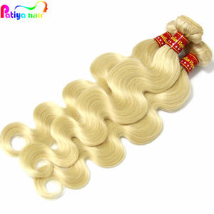 Livraison directe Personnalisable 10 "12" 14 "16" 18 "<span class=keywords><strong>20</strong></span>" 24 "26" pouces Blonde Body Wave Bundles Fermeture Frontale Perruques Raw 613 Blanchi - Product Image 4
