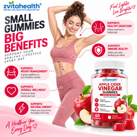 Gummies de Vinaigre de Cidre de Pomme pour Adultes Marque Blanche – Complément Alimentaire ACV pour la Digestion et la Gestion du Poids – 60 Unités