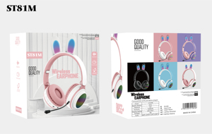 Kunden spezifische kabellose Tier kaninchen ohr kopfhörer mit Mikrofon Niedlicher JL-Chipsatz unterstützt Sport und Spiele für Mädchen Kinder - Product Image 6