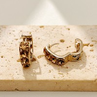 Boucles d'oreilles carrées plaquées or haut de gamme, accessoires de mode et de niche pour le quotidien
