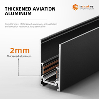 Profil en aluminium incurvé D600mm D800mm D900mm plafonnier encastré cercle magnétique éclairage sur rail pour la maison