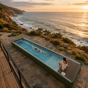 <span class=keywords><strong>Piscine</strong></span> de luxe en conteneur maritime hors sol pour usage commercial, idéale pour les complexes hôteliers en bord de mer, les maisons de vacances côtières et les stations balnéaires. - Product Image 1