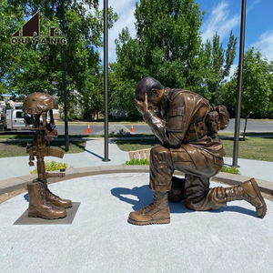 Escultura de Bronce de Guerrero Saludo a sus Compañeros de Combate, Tamaño Real, para Cementerio de Mártires al Aire Libre, QUYANG - Product Image 3