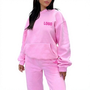 Conjunto deportivo de algodón para mujer al por mayor, conjunto deportivo de 280 g/m² para marcas de ropa urbana estadounidenses, conjunto deportivo para mujer con MOQ bajo - Product Image 1