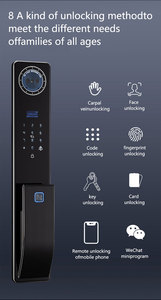 Serrure de porte intelligente biométrique 3D avec reconnaissance faciale, étanche, Wi-Fi, stockage cloud, pour portes extérieures en aluminium et en bois, modèle 2025 - Product Image 4